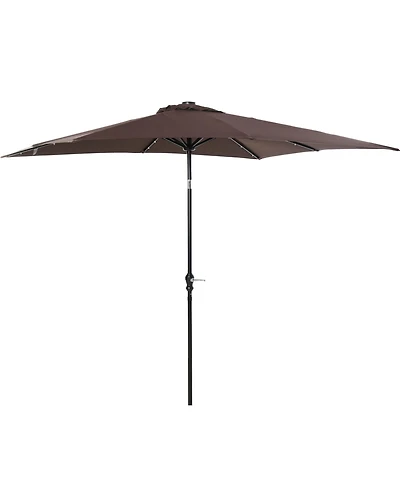 9 Foot Solar Led Patio Umbrella with Tilt and Crank