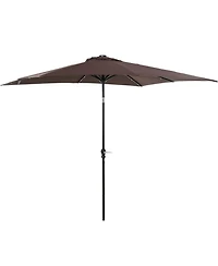 9 Foot Solar Led Patio Umbrella with Tilt and Crank