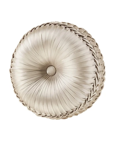 J Queen New York Pecora Tufted Round Decorative Pillow, 15" Round