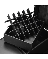 Byootique Aluminum Rolling Nail Table with Train Case Cosmetic Organizer Black