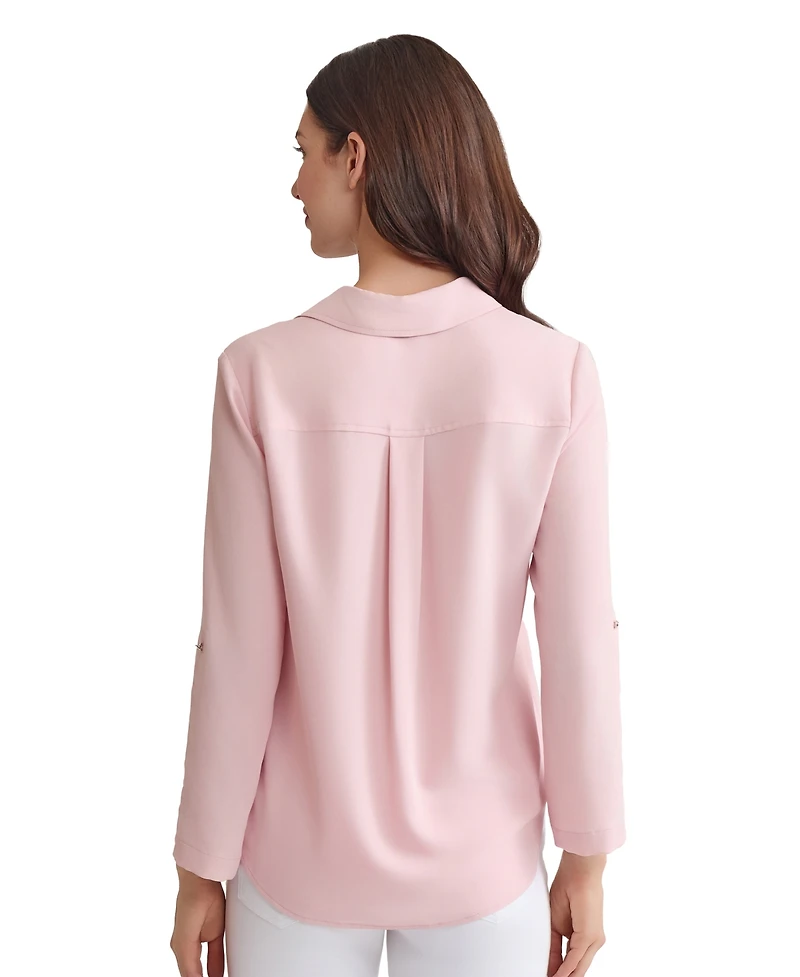 Jones New York Women's Collared Tunic Top