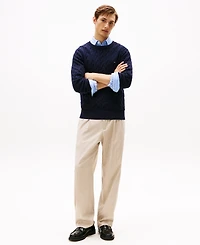 Tommy Hilfiger Men's Classic Cable Crewneck Sweater