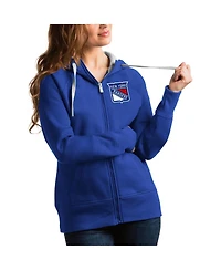 Antigua Women's Royal New York Rangers Victory Full-Zip Hoodie