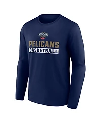 Fanatics Men's Navy New Orleans Pelicans Lets Go Long Sleeve T-Shirt