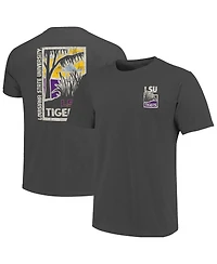 Image One Men's Graphite Lsu Tigers Comfort Colors Minimalist Distressed Vista T-Shirt