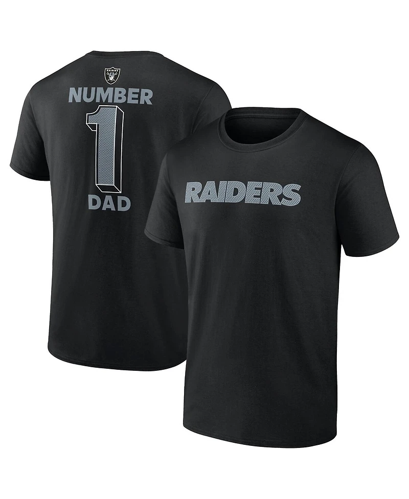 Fanatics Men's Black Las Vegas Raiders Big Tall Number One Dad T-Shirt
