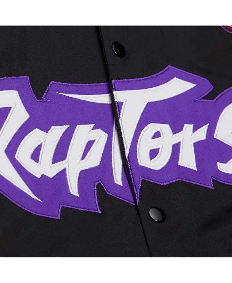 Mitchell & Ness Men's and Women's Black Toronto Raptors Vintage Team Origins Satin Full-Snap Jacket