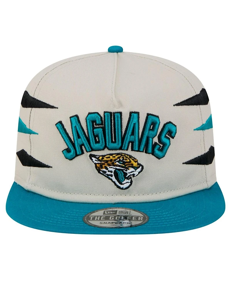 New Era Men's Stone/Teal Jacksonville Jaguars Athletic Golfer Snapback Hat