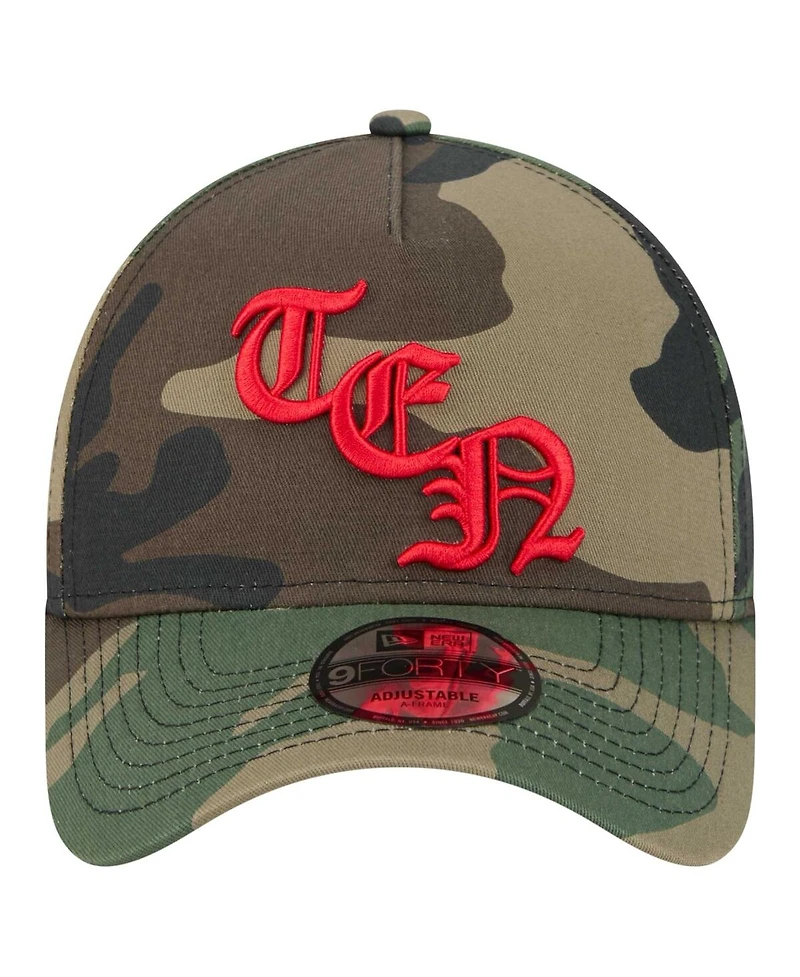 New Era Men's Camo Tennessee Titans Mystic Camo A-Frame 9FORTY Adjustable Hat
