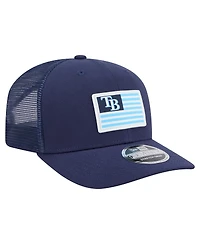 New Era Men's Navy Tampa Bay Rays Flag 9SEVENTY Stretch-Snap Hat