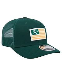 New Era Men's Green Athletics Flag 9SEVENTY Stretch-Snap Hat