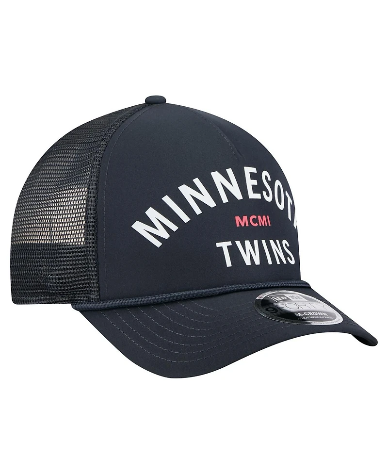 New Era Men's Navy Minnesota Twins Minimalist 9FORTY A-Frame Adjustable Hat