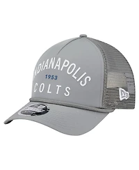 New Era Men's Graphite Indianapolis Colts Active Minimalist M-Crown A-Frame 9FORTY Adjustable Hat