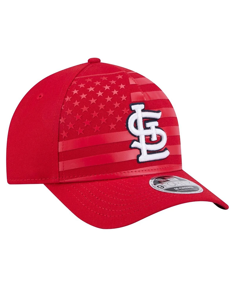 New Era Men's Red St. Louis Cardinals American Flag 9FORTY M-Crown A-Frame Adjustable Hat