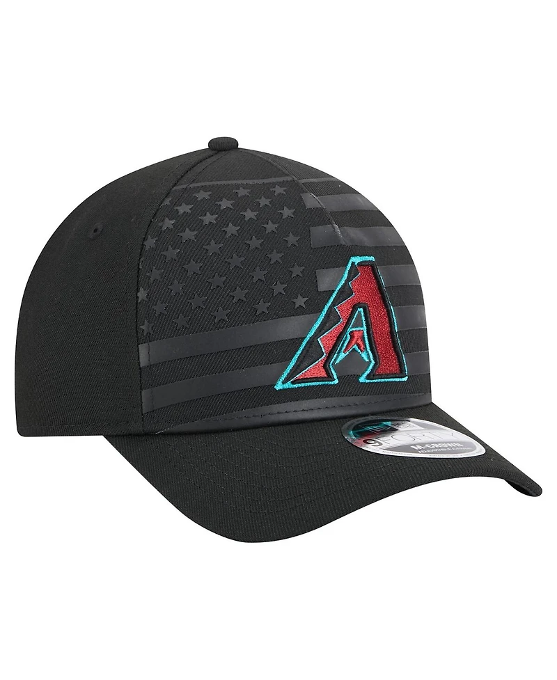 New Era Men's Black Arizona Diamondbacks American Flag 9FORTY M-Crown A-Frame Adjustable Hat
