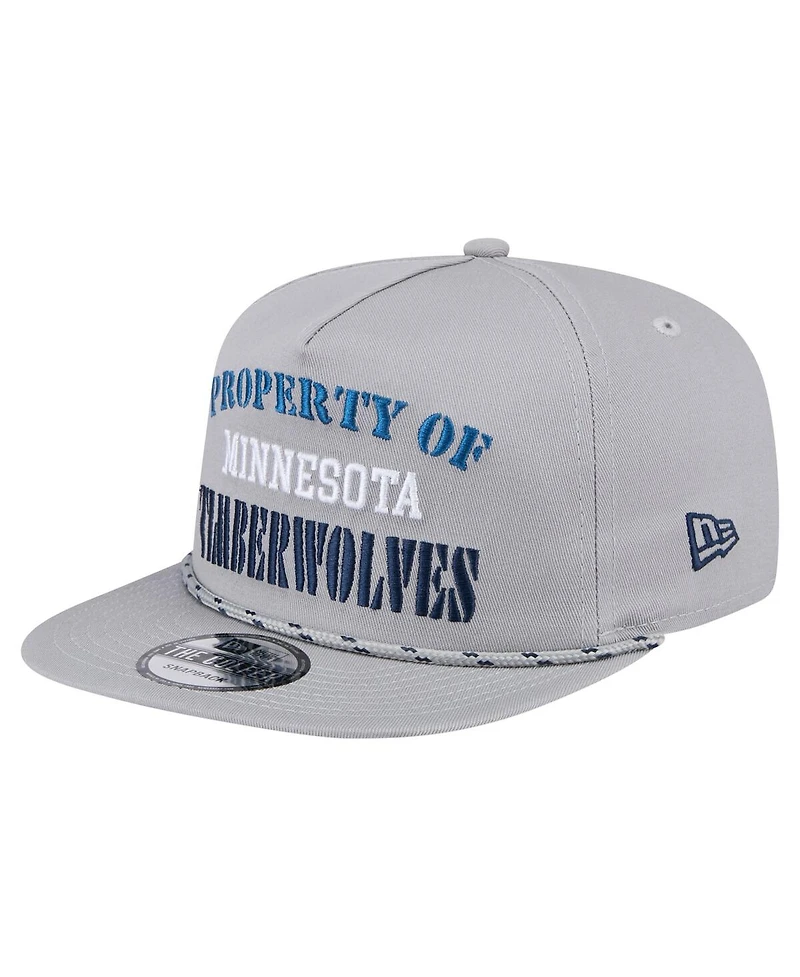 New Era Men's Gray Minnesota Timberwolves Throwback Property Of Golfer Snapback Hat