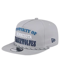New Era Men's Gray Minnesota Timberwolves Throwback Property Of Golfer Snapback Hat