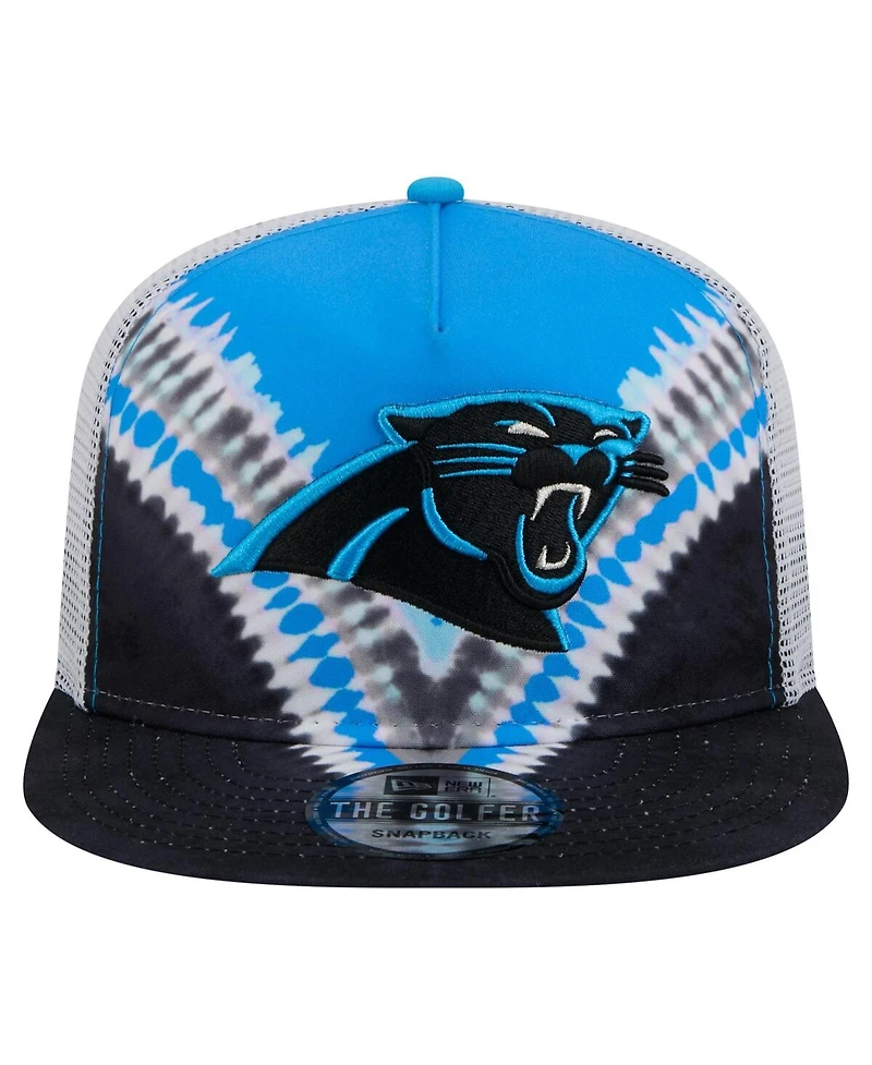 New Era Men's Blue/Black Carolina Panthers Throwback Dye Golfer Snapback Hat