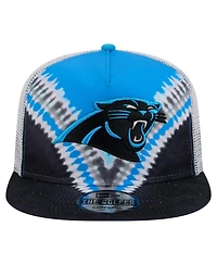 New Era Men's Blue/Black Carolina Panthers Throwback Dye Golfer Snapback Hat