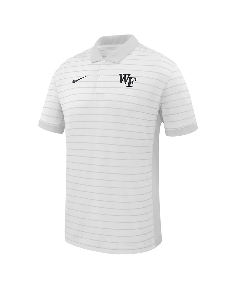 Nike Men's White Wake Forest Demon Deacons 2025 Early Season Coaches Sideline Victory Stripe Performance Polo Shirt