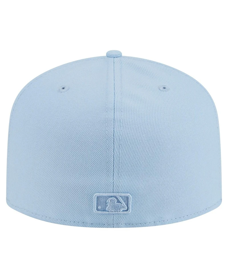 New Era Men's Light Blue Texas Rangers Color Pack A-Frame 59FIFTY Fitted Hat