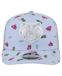 New Era Men's Light Blue/Gray Memphis Grizzlies Adventure Aloha Pattern 9SEVENTY Stretch-Snap Hat