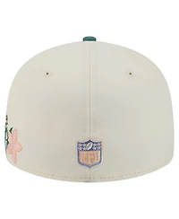 New Era Men's Cream/Midnight Green Philadelphia Eagles Tonal Floral 59FIFTY Fitted Hat