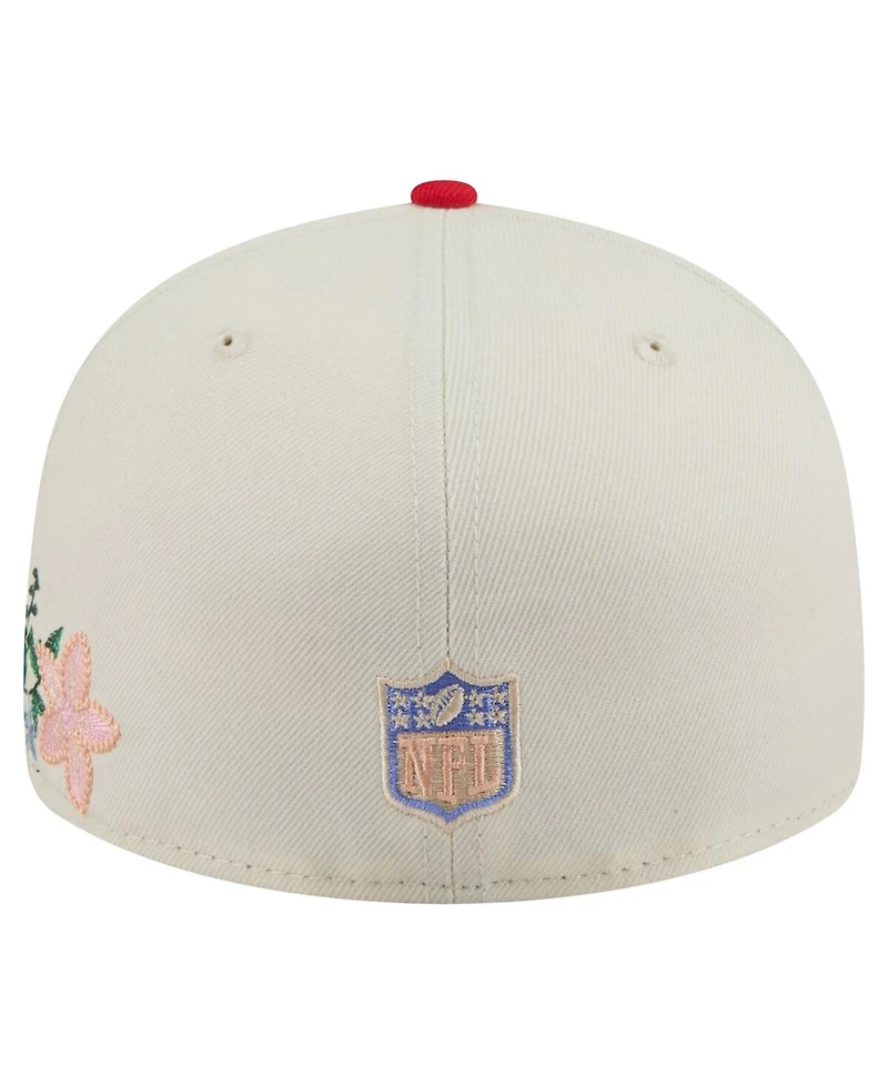 New Era Men's Cream/Red Kansas City Chiefs Tonal Floral 59FIFTY Fitted Hat