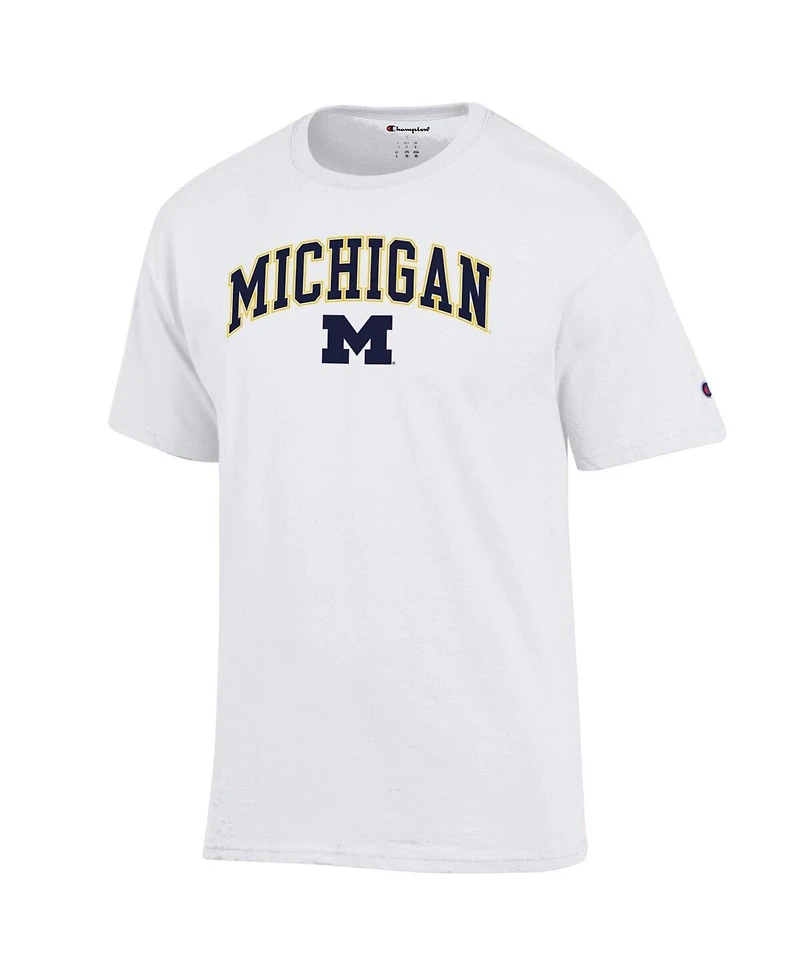 Champion Men's White Michigan Wolverines Arch Over Logo T-Shirt
