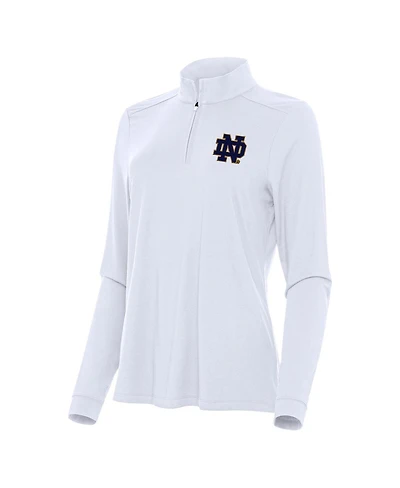 Antigua Women's White Notre Dame Fighting Irish Intent Quarter-Zip Top