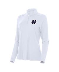 Antigua Women's White Notre Dame Fighting Irish Intent Quarter-Zip Top