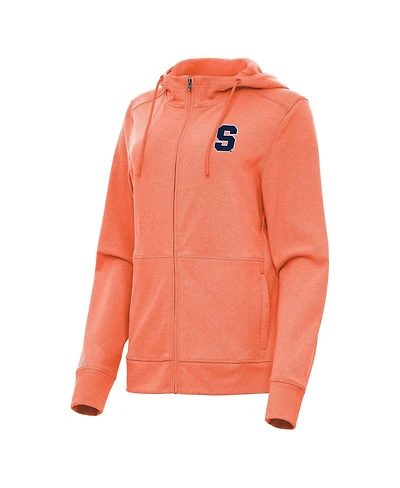 Antigua Women's Heather Orange Syracuse Seeker Full-Zip Hoodie Jacket