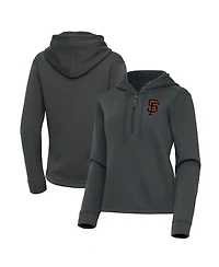 Antigua Women's Pewter San Francisco Giants Contemporary Quarter-Zip Hoodie