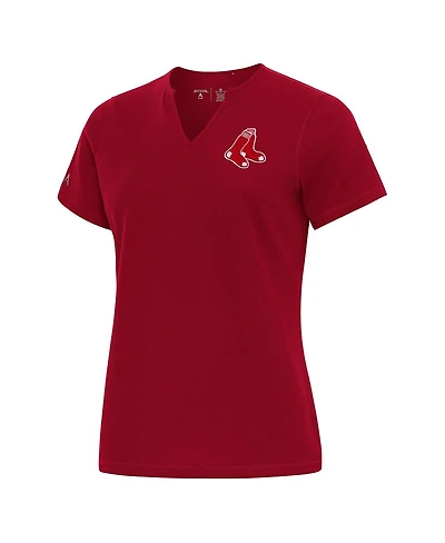 Antigua Women's Red Boston Sox Notch Neck T-Shirt