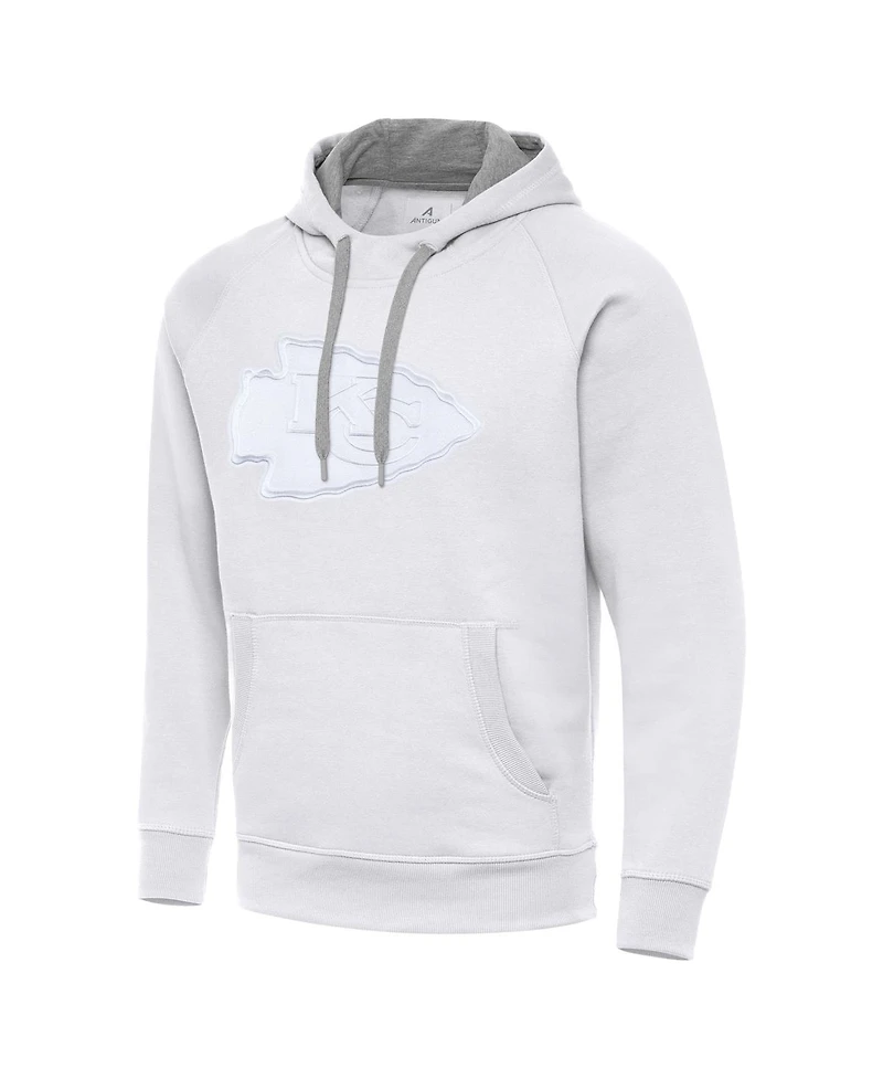Antigua Men's White Kansas City Chiefs Victory Pullover Hoodie