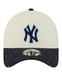New Era Men's Cream New York Yankees Speckle A-Frame 9FORTY Adjustable Hat