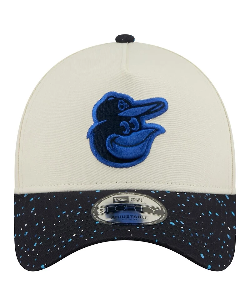New Era Men's Cream Baltimore Orioles Speckle A-Frame 9FORTY Adjustable Hat