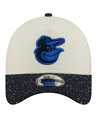 New Era Men's Cream Baltimore Orioles Speckle A-Frame 9FORTY Adjustable Hat