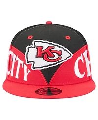 New Era Men's Black/Red Kansas City Chiefs Split 9FIFTY Snapback Hat