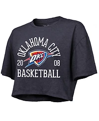 Majestic Women's Navy Oklahoma City Thunder Boxy Crop Top