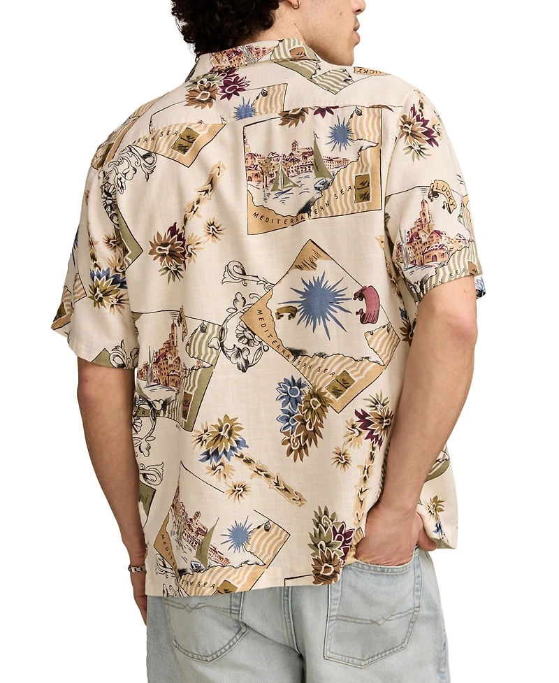 Lucky Brand Men's Mediterranean Map Graphic Shirt