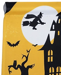 Northlight Haunted House with Flying Witch Halloween Outdoor Garden Flag, 18" x 12.5"