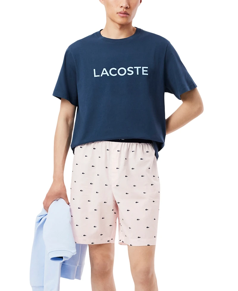 Lacoste Men's Loungewear Croc Print Pajama Shorts