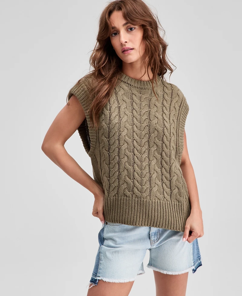 And Now This Women's Extended-Shoulder Cable-Knit Sweater Vest, Macy's Exclusive