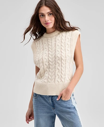 And Now This Women's Extended-Shoulder Cable-Knit Sweater Vest, Macy's Exclusive