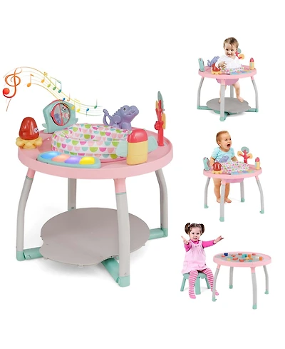Costway 5-in-1 Baby Activity Center with Rotating Seat Removable Toys Lights & Music