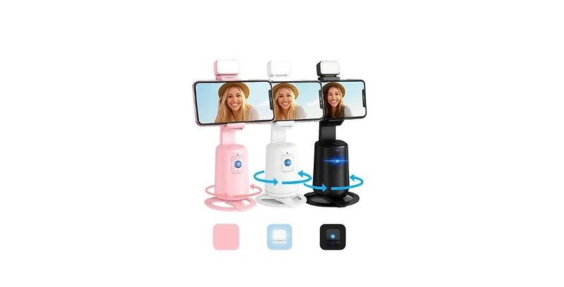 3p Experts 360°Gimbal Video Stabilizer With Auto Face Tracking-Black