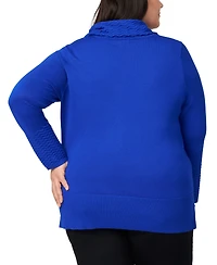 Melissa Paige Plus Ribbed-Hem Cowl-Neck Sweater