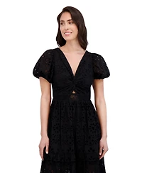 Siena Women's Cotton Embroidered Eyelet Lace Maxi Dress