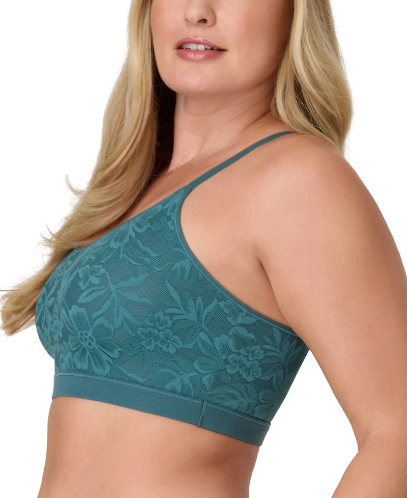 Bali Women's Breathe Lace-Overlay Bralette Dfcmbr